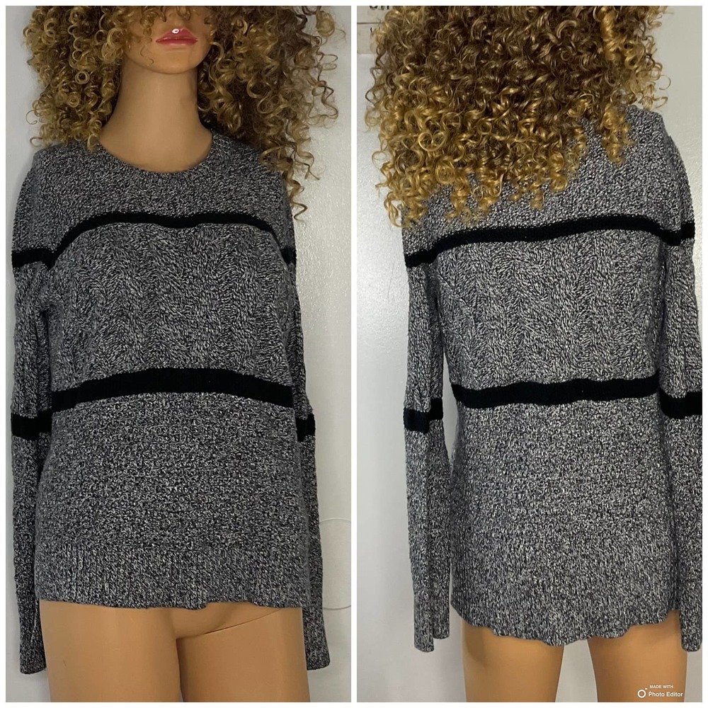 Madewell Womens Knit Round Neck Sweater Gray Size S